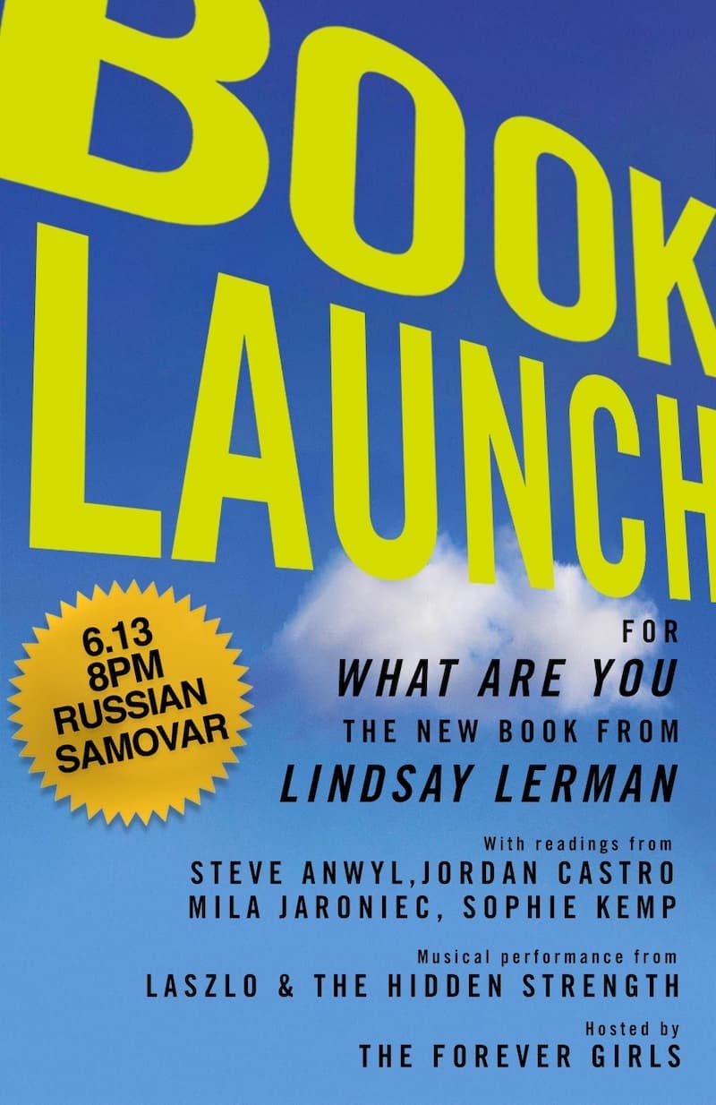 Poster for What Are You book launch